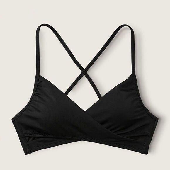 Pink Victoria's Secret NWT  Sz XL Black  Body Wrap Bikini Swim Top - Picture 9 of 10